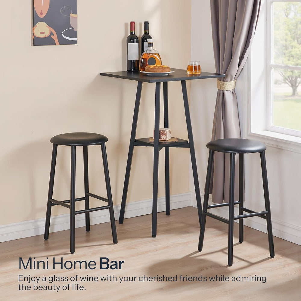 HOOBRO Bar Table, 2-Tier High Top Pub Table, Counter Height Table with Storag...