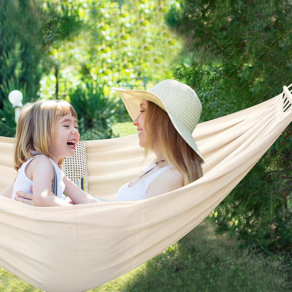 Chihee Cotton Blend Hammock 106 x 59 in 660 lb Detachable Spreader Bars