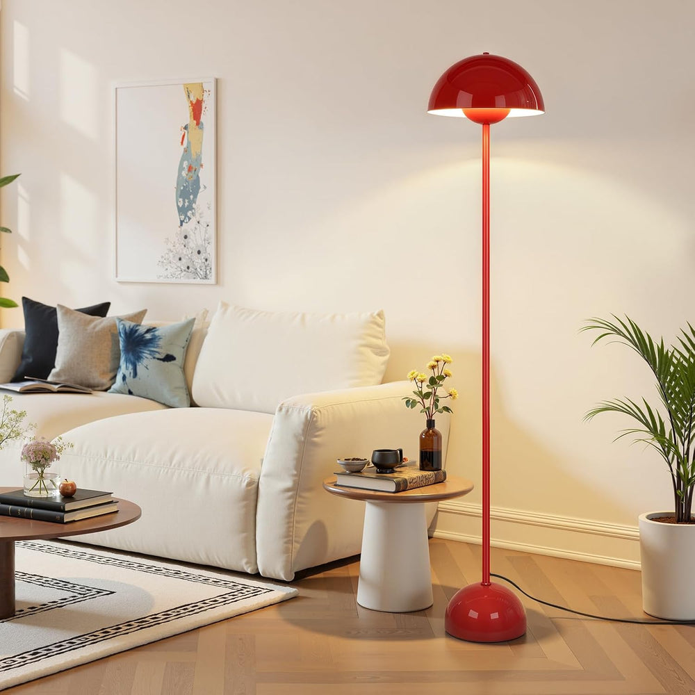 Coucrek Red Floor Lamp, 66'' Industrial Standing Lamp for Living Room