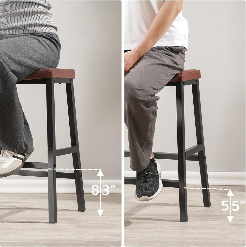 HOOBRO Bar Stools, Set of 2 Bar Chairs, Counter Height Bar Stools, 24 Inch Ba...