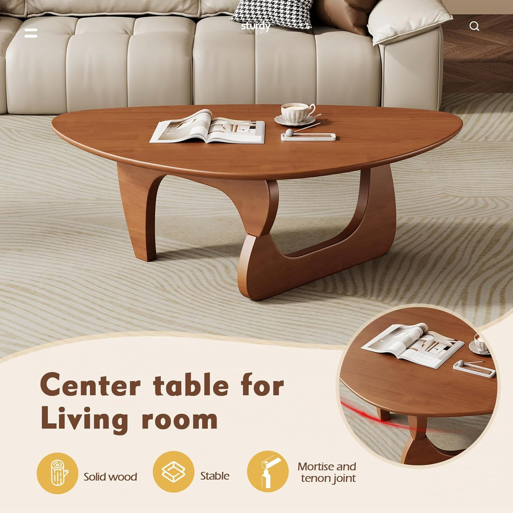 Mid Century Modern Coffee Table - Walnut Wooden Coffee Table for Living Room,...