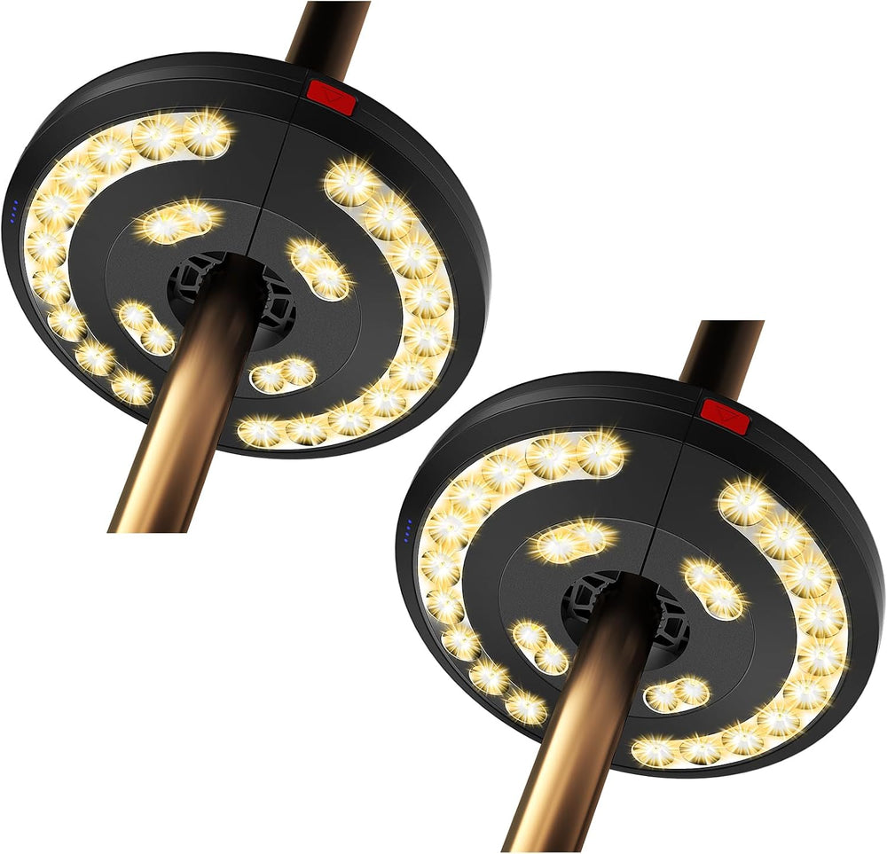 Eletorot 2packs Patio Umbrella Lights-Rechargeable Outdoor Lights for Patio