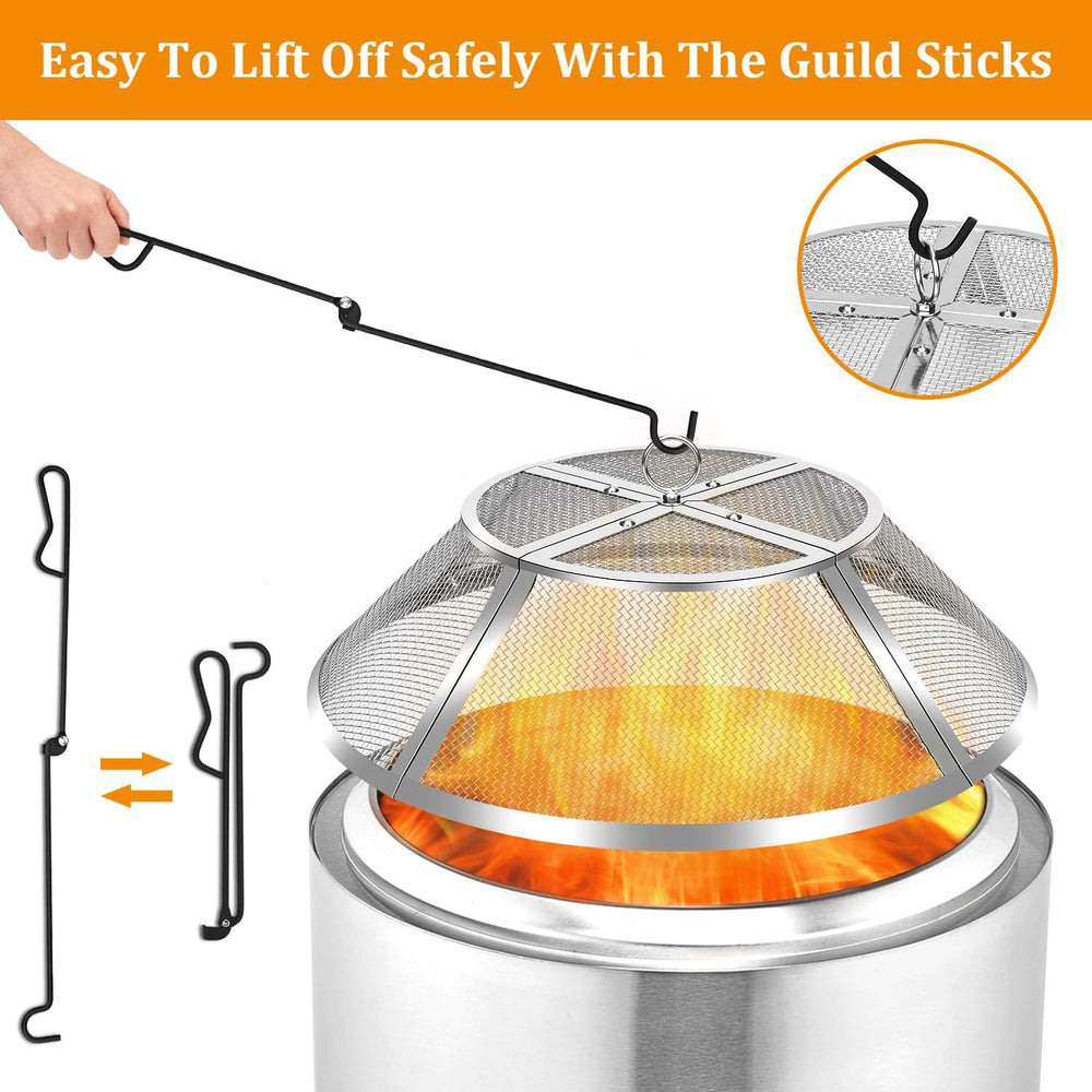 Fire Pit Spark Screen for Solo Stove Bonfire Shield 19.5inch,Stainless Steel ...