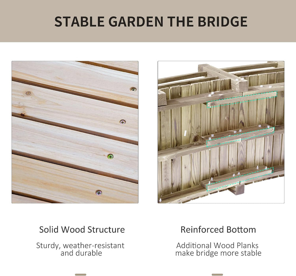 Outsunny Fir Wood Garden Bridge Arc Walkway 60" x 26.5" x 19" ...