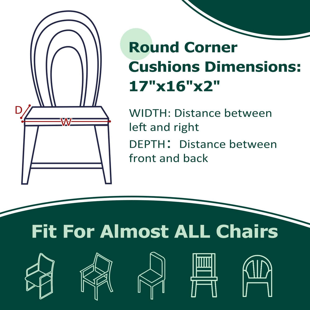 HARBOREST Outdoor Chair Cushions Set of 4, Water Resistant Patio Chair Cushio...