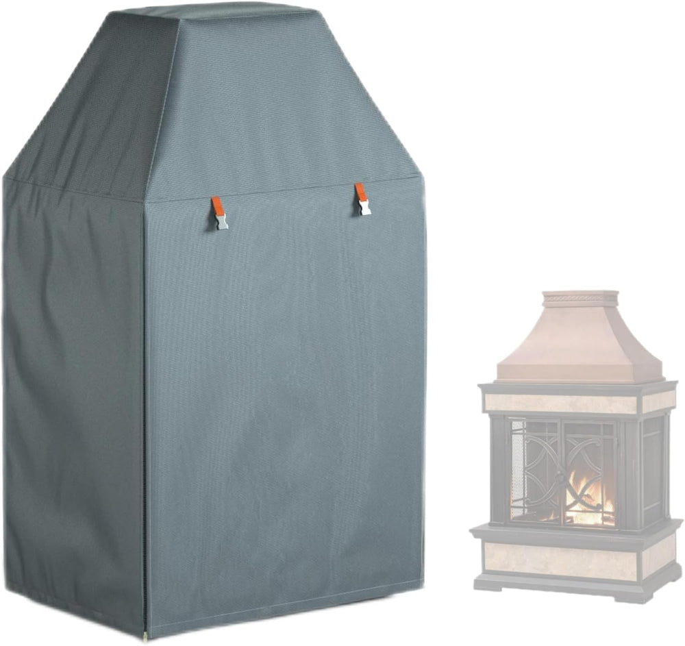 Outdoor Fireplace Cover, Heavy Duty Waterproof Oxford Fabric for Protecting O...