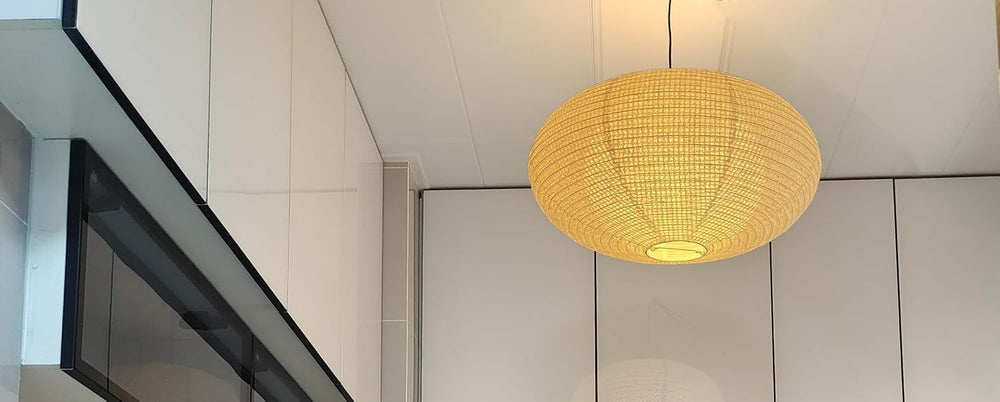 Hytsoeee(19.69Inch) Double-Layer Paper Lamp Shade, White Oblate Paper Lantern...