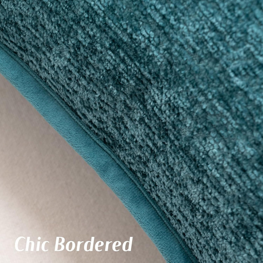 FUTEI Pack of 2 Chenille Soft Throw Pillow Covers 24x24 Inch, Teal