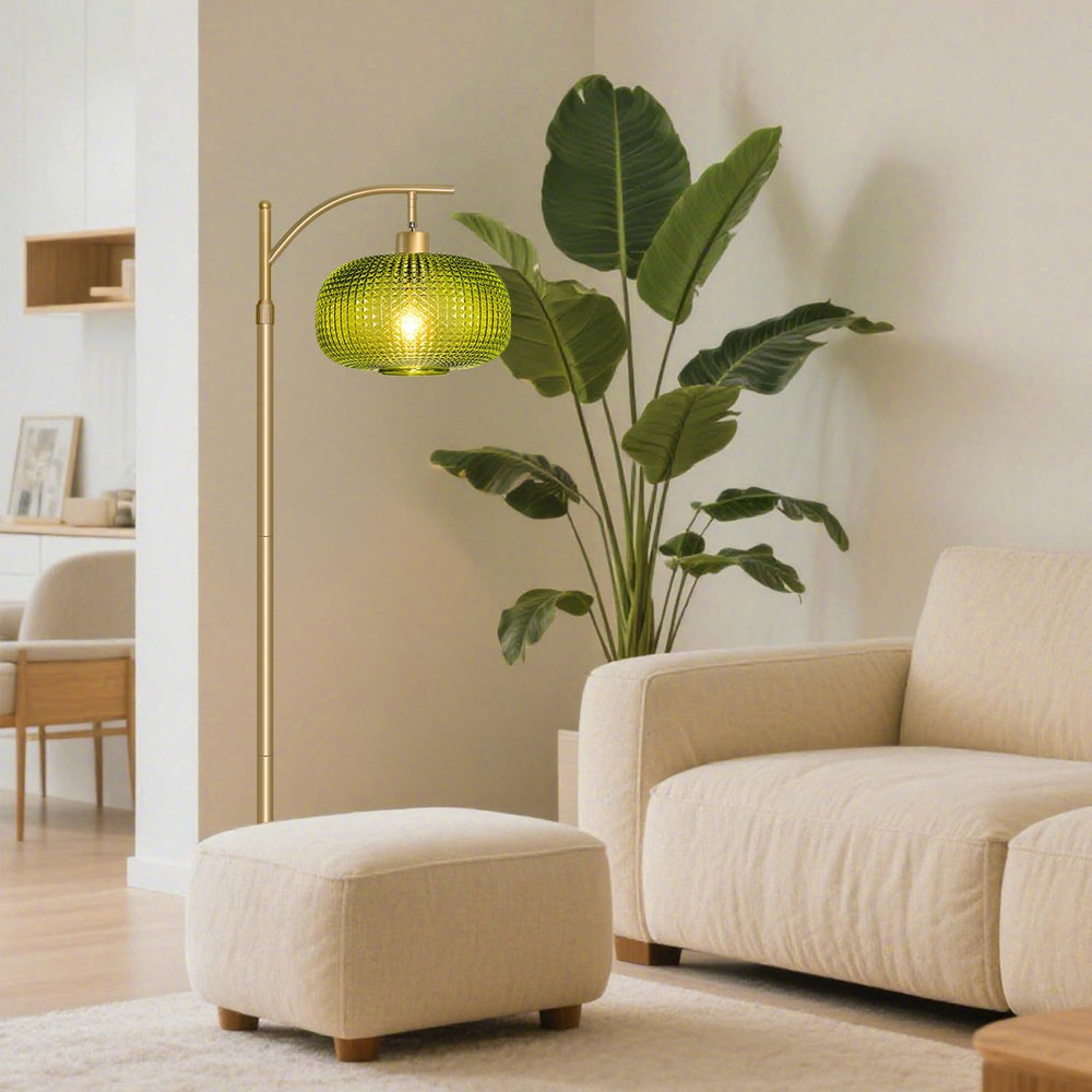 Modern Floor Lamp for Living Room, Mid Century Standing Lamp Green Shade