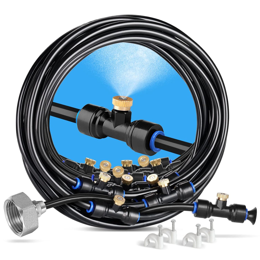 homenote Misting Cooling System 75FT(23M) Pre-Assembled Kit with 28 Brass Noz...