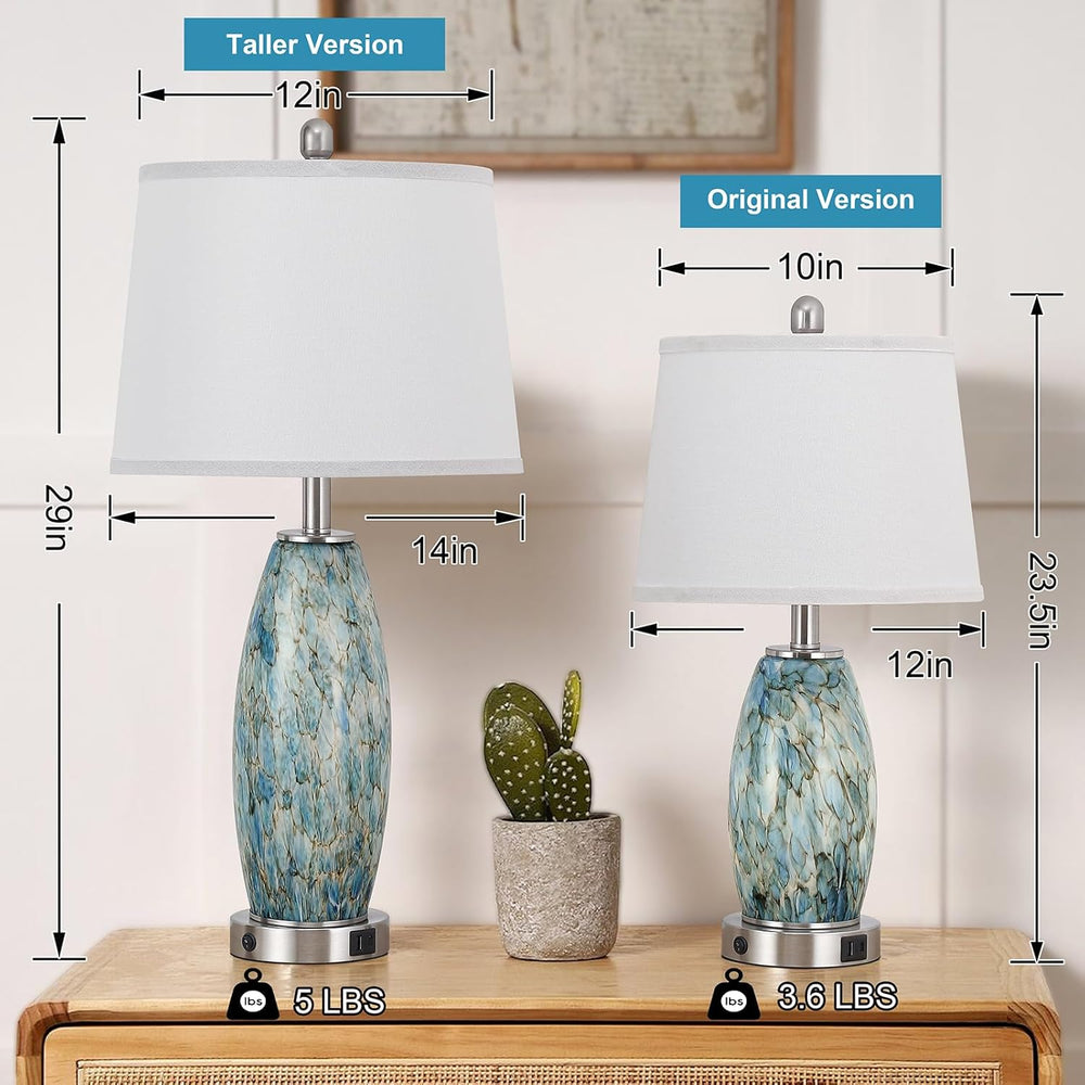 Lovlast 23.5" Coastal Modern Table Lamps Set of 2 for Living Room Bedroom