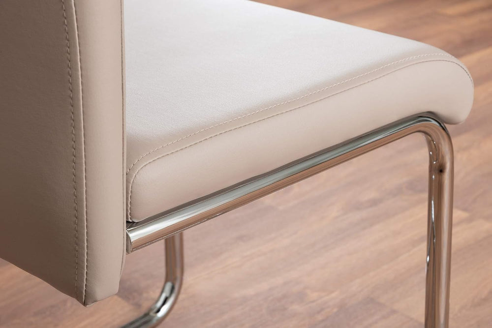 Furniturebox UK Atlanta Modern Rectangle Chrome Metal White High Gloss Dining...
