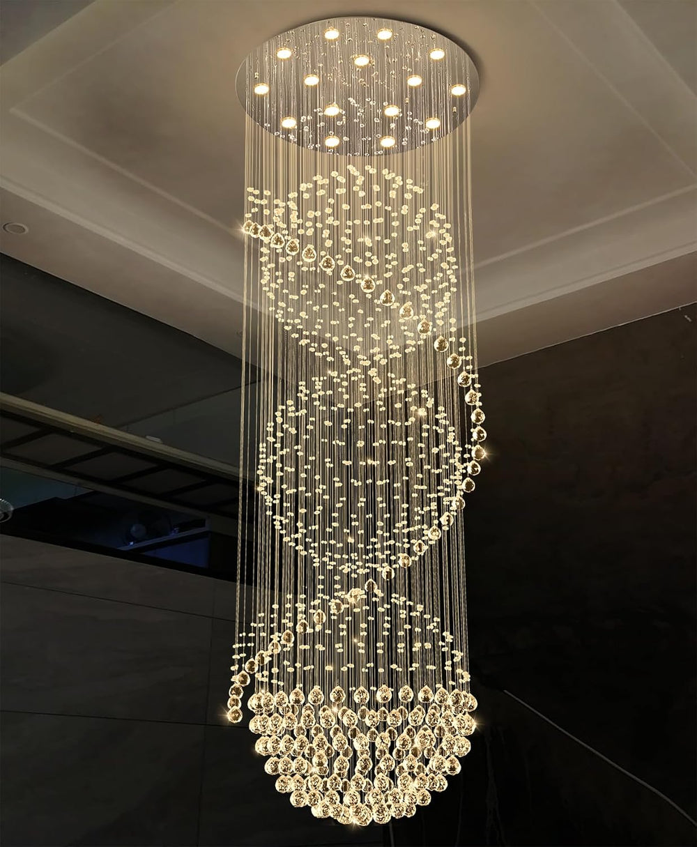D40'' x H120'' Crystal Chandelier for Entryway High Ceiling C...