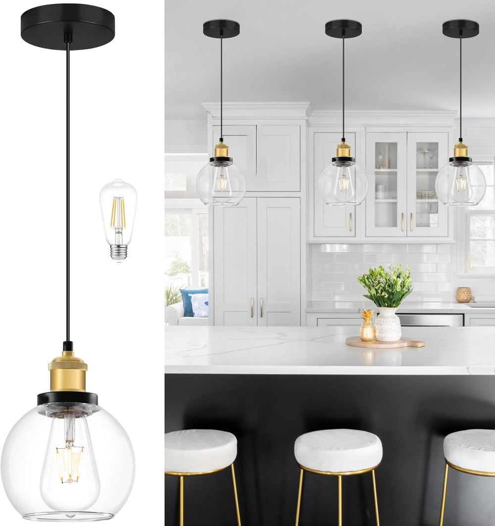 Bagood 6 inch Mini Hanging Pendant Light Contemporary Globe Pendant Lights Ki...