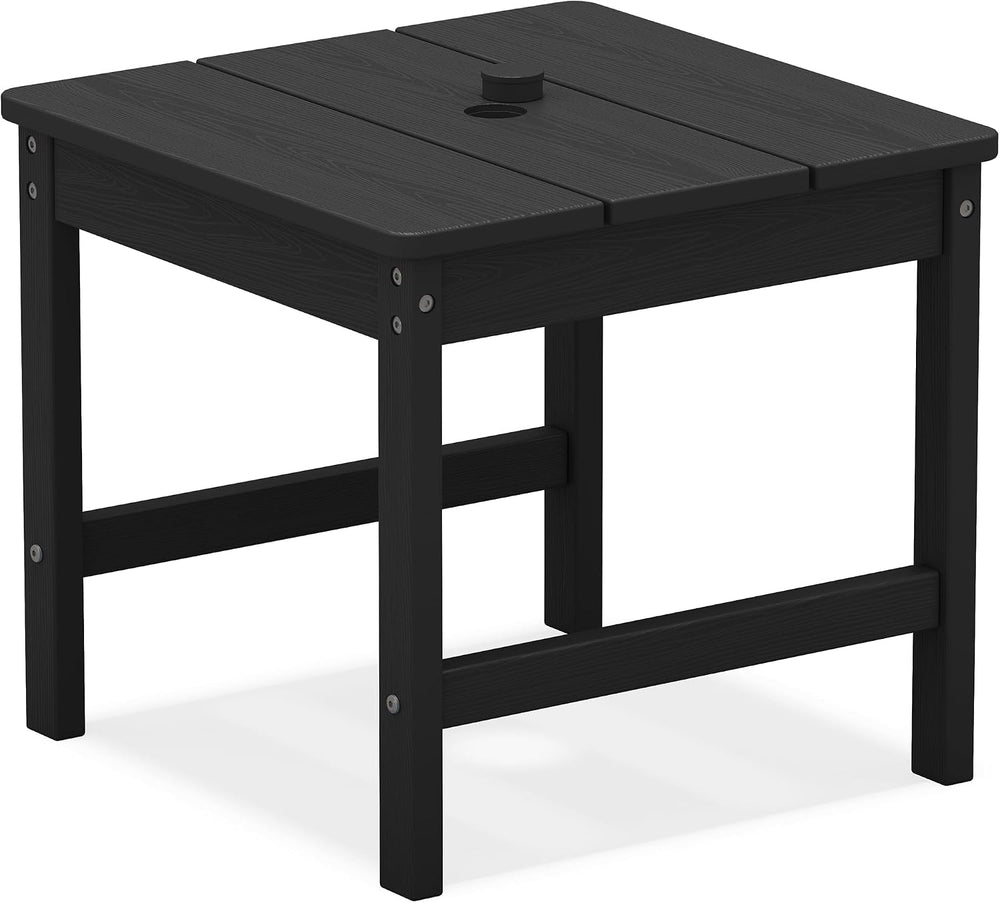 KINGYES Double Side Table with 1.6'' Umbrella Hole, HDPE Adirondack E...