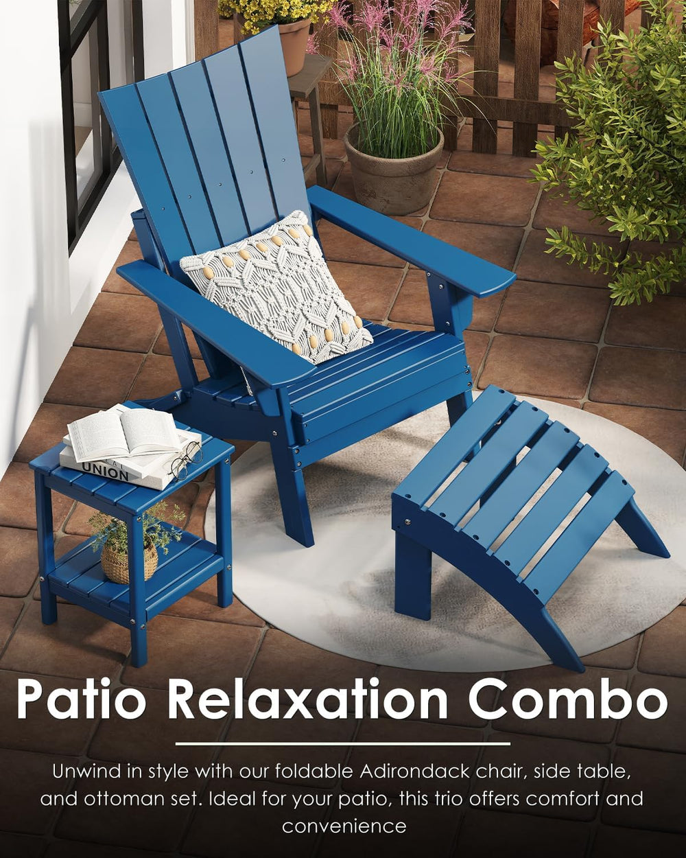 GREENVINES Folding-Adirondack-Chairs-Set-of-2 | HDPE Plastic | Arch Series | ...