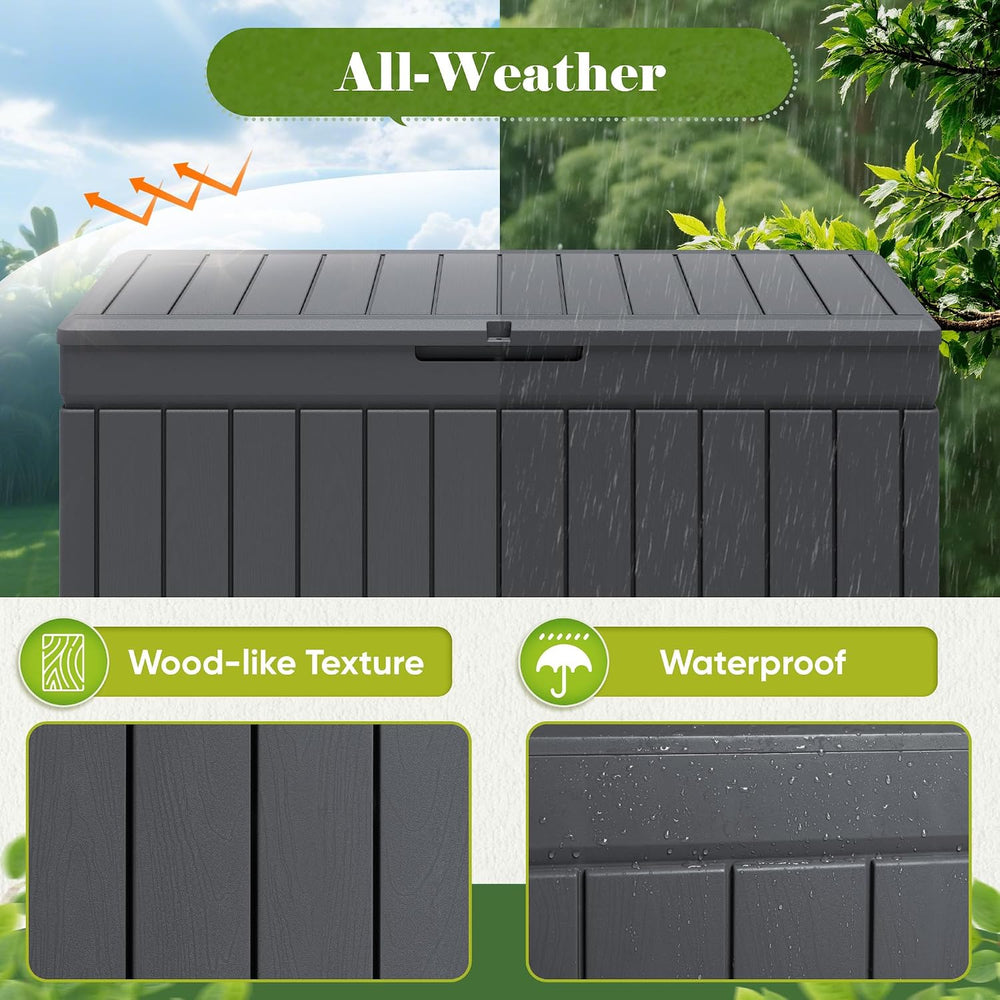 Flamaker 80 Gallon Outdoor Storage Box, Resin Deck Box Waterproof Patio Bin