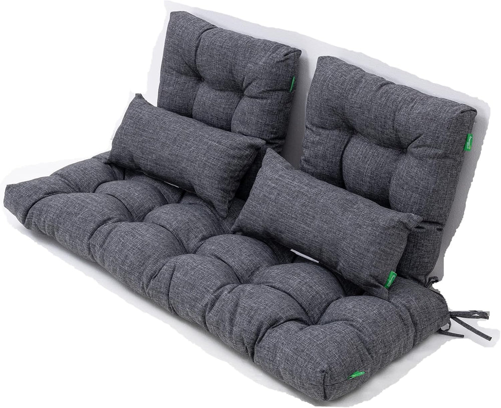 Outdoor Wicker Chair Cushions of 5Pieces,Tufted Patio Bench Cushions & 2S...