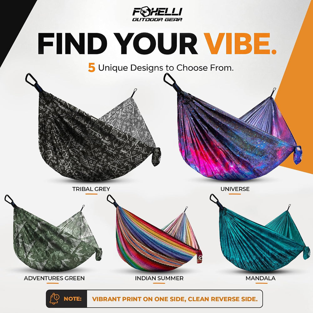 Foxelli Camping Hammock – Ultralight Hammock for Backpacking, Hiking, Festiva...