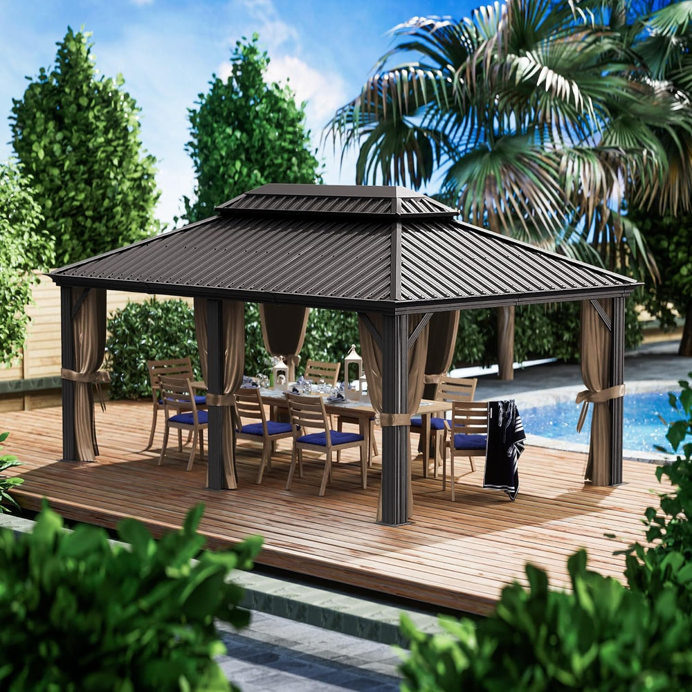 Kozyard Alexander 12' x 18' Hardtop Gazebo, Aluminum Frame