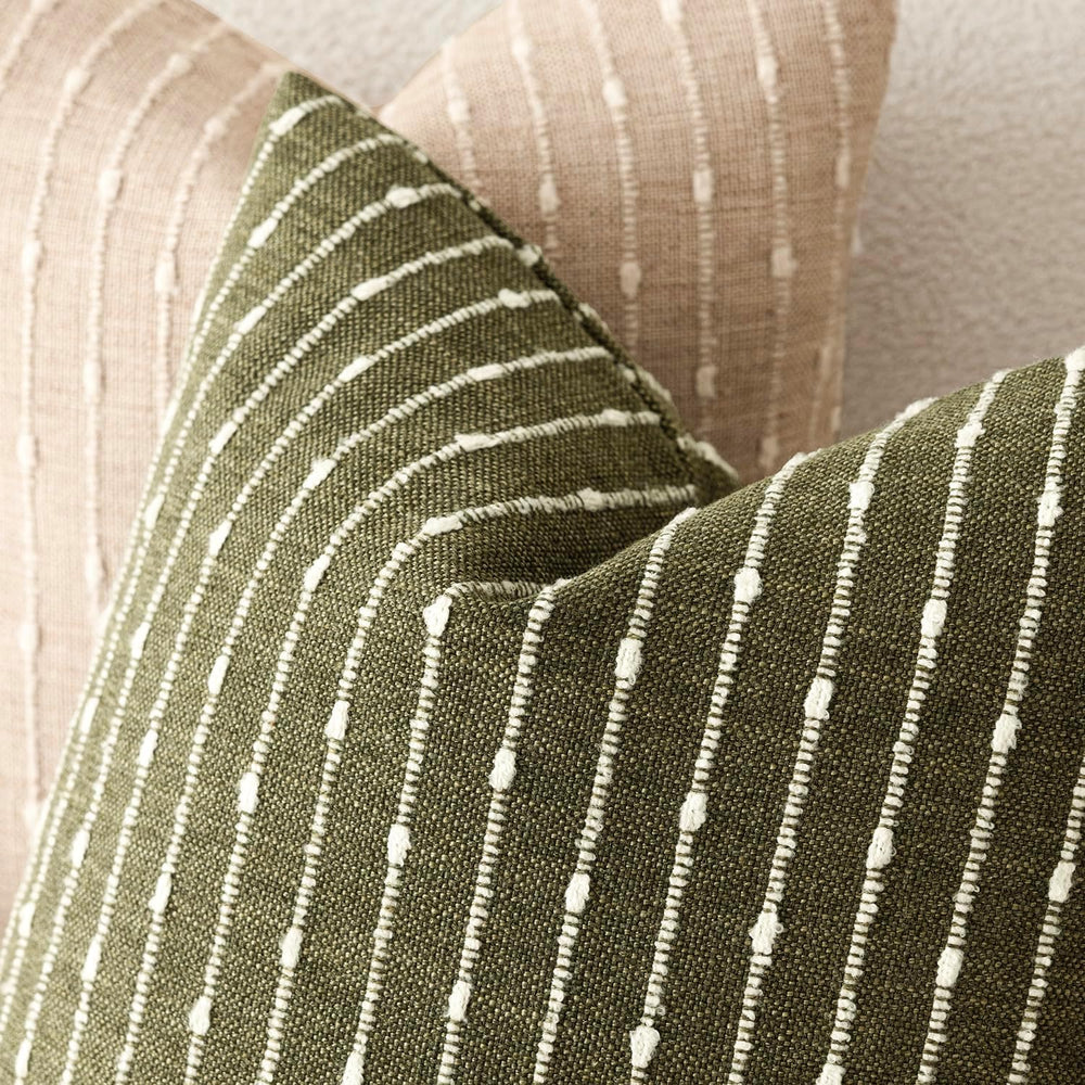 Foindtower Decorative Striped Boucle Throw Pillow Covers 22x22 Olive Green