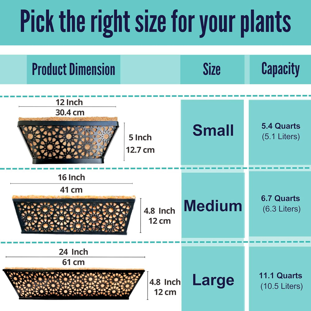 LaLaGreen Window Planter Boxes Outdoor (24 Inch, 4 Pack) Large Fence Hanging ...