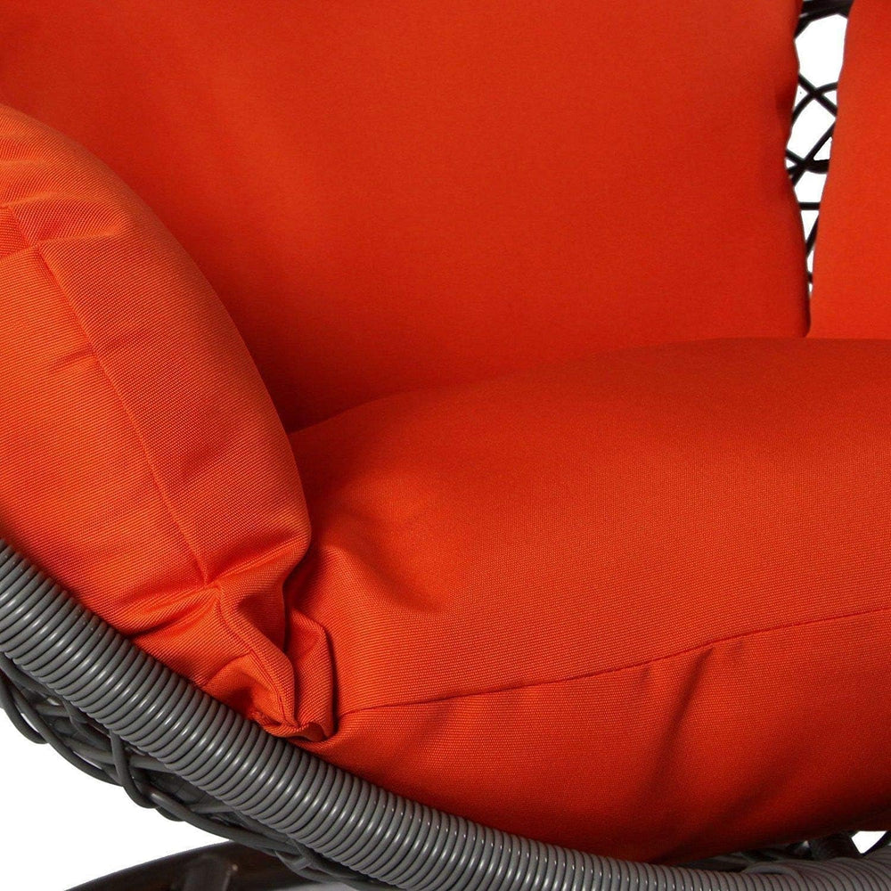 Luxury Hanging Hammock Porch Rattan Wicker Swing Chair with Free Cover Outdoo...
