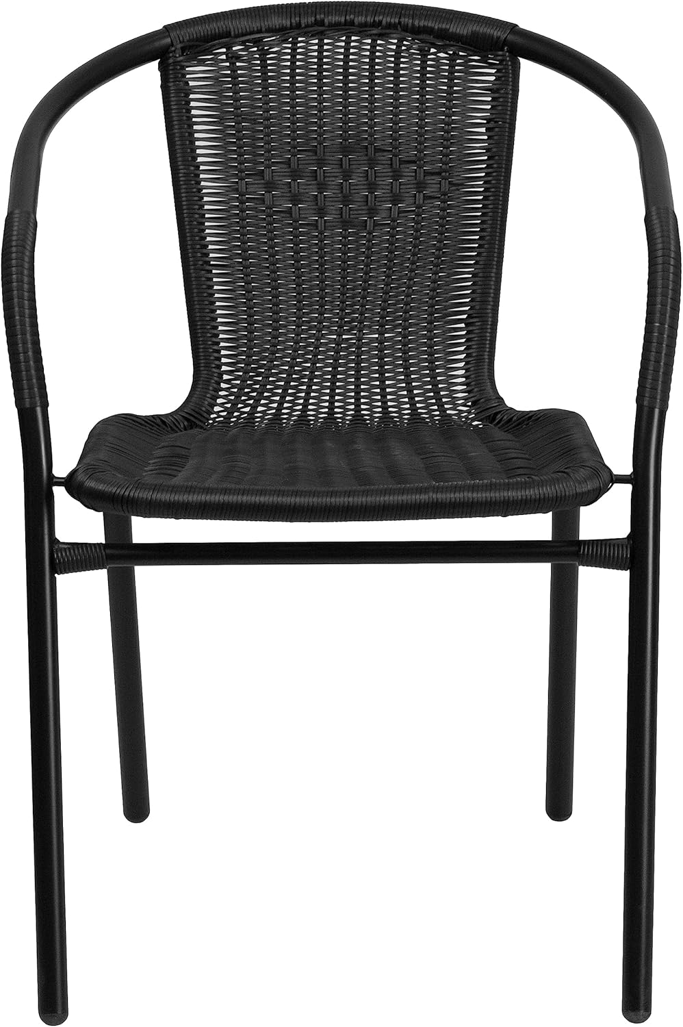 Flash Furniture Modern Rattan Indoor/Outdoor Restaurant Dining Chairs, Stacka...