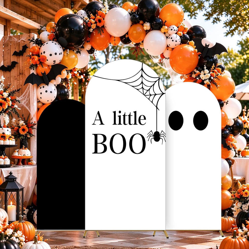 3 Pcs Halloween A Little Boo is Almost Due Arch Backdrop with 4FT 5FT 6FT