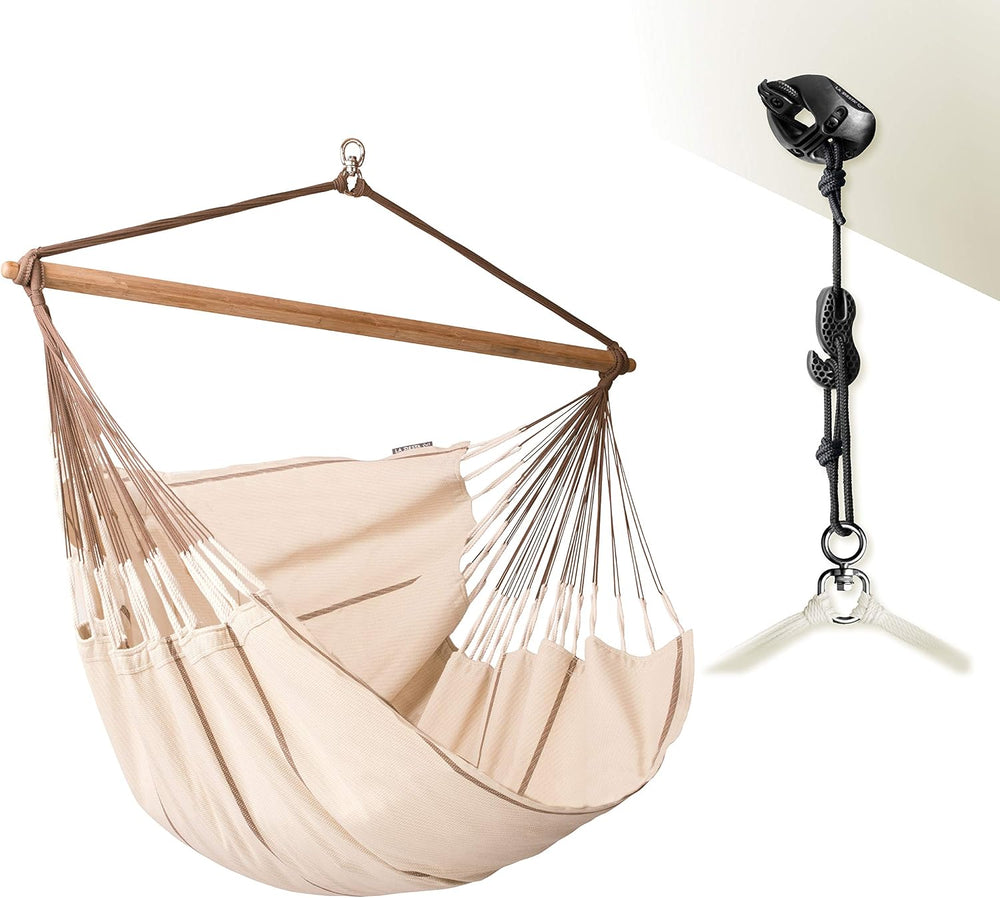 LA SIESTA® - XL King Habana Cotton Hammock Chair & CasaMount - Hanging Ch...