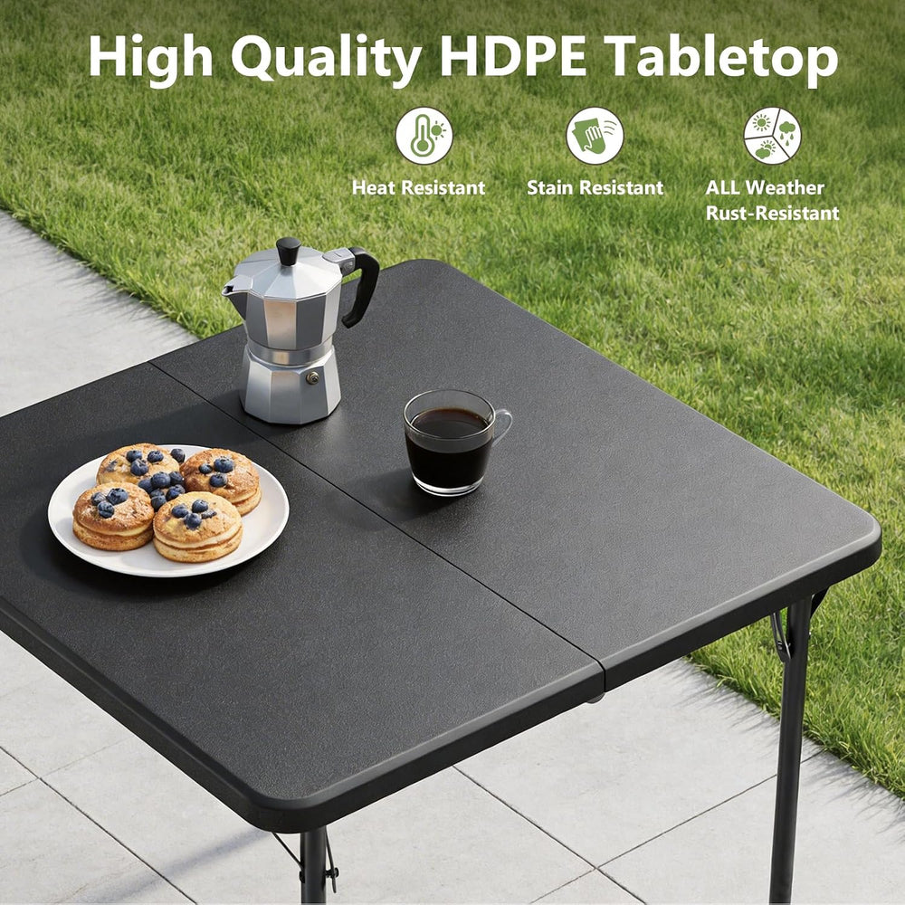 Folding Table, 36 Inch Square Foldable Card Table with Carrying Handle, Heavy...