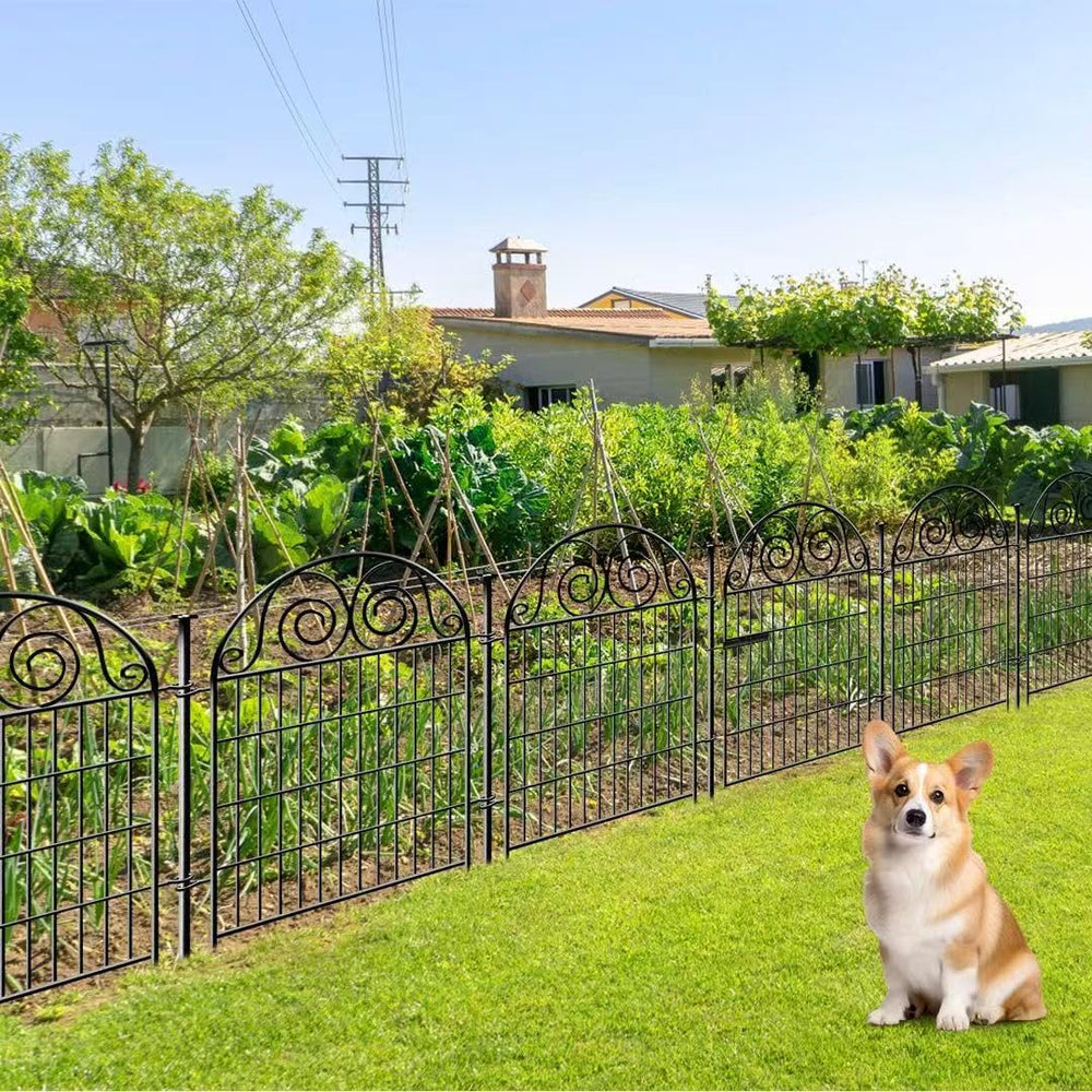Getlay Tall Garden Fence Animal Barrier with Gate, 36 in(H) 14 Panels Garden ...