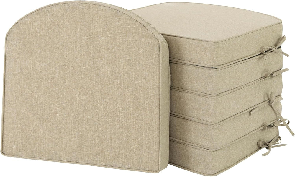 Outdoor Chair Cushions, Fade-Resistant & Water-Resistant, D Shaped Patio ...