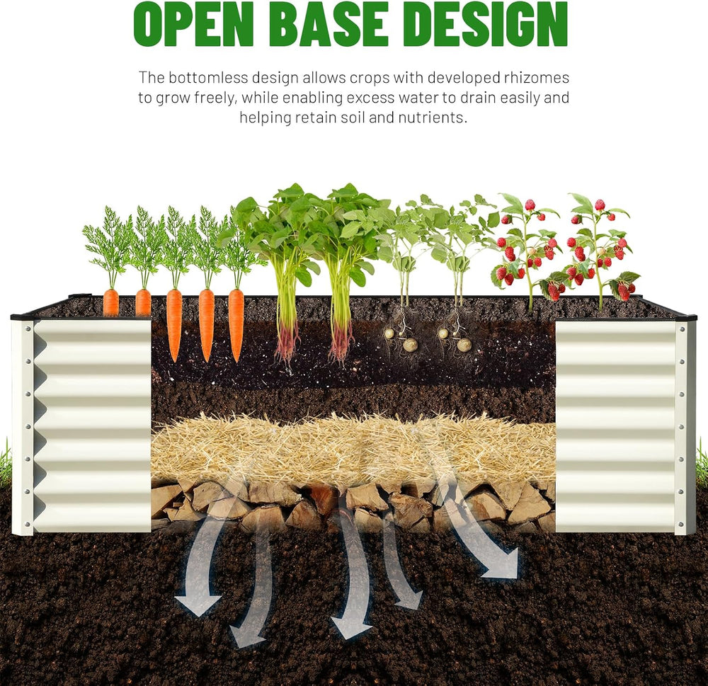 SnugNiture Galvanized Raised Garden Bed 6x3x2FT Outdoor Large Metal Planter B...