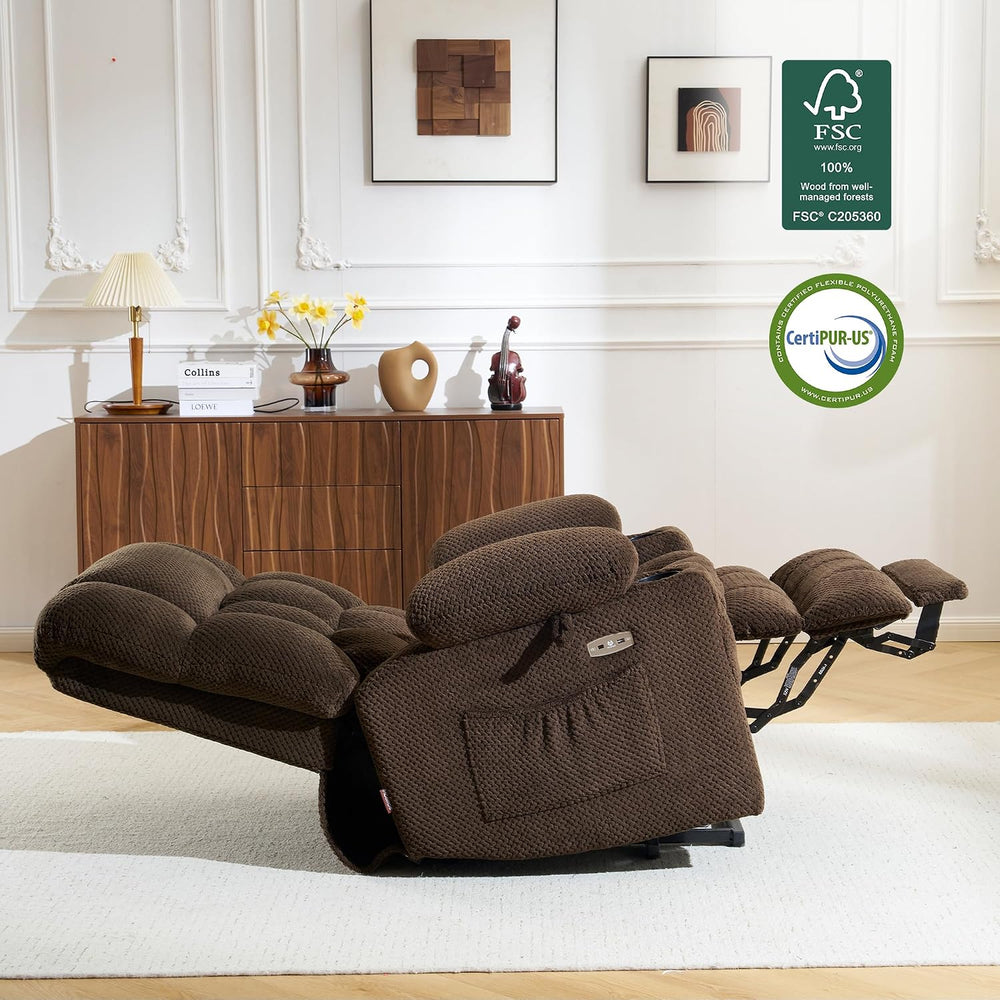 MCombo Dual Motor Power Lift Recliner Chair for Elderly, Massage Heat 7890