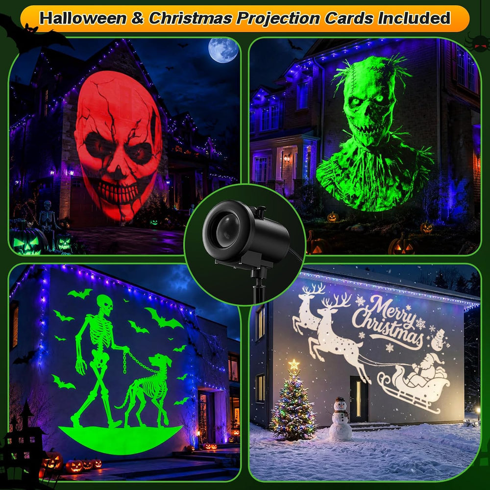 12-in-1 Halloween Projector Lights, Dynamic Projection Light with Skull