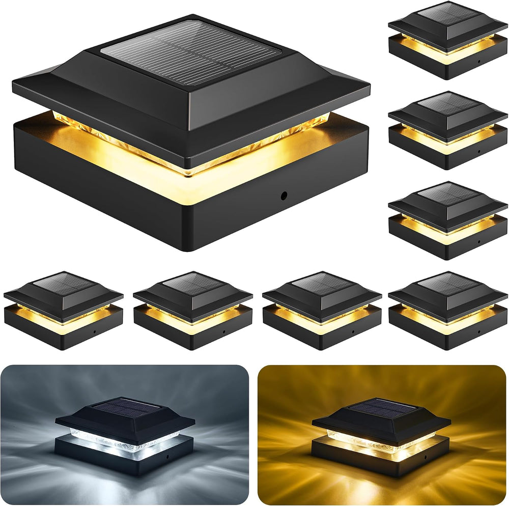 Brightown Solar Post Cap Lights Outdoor 8-Pack, Waterproof Fence Post Solar L...