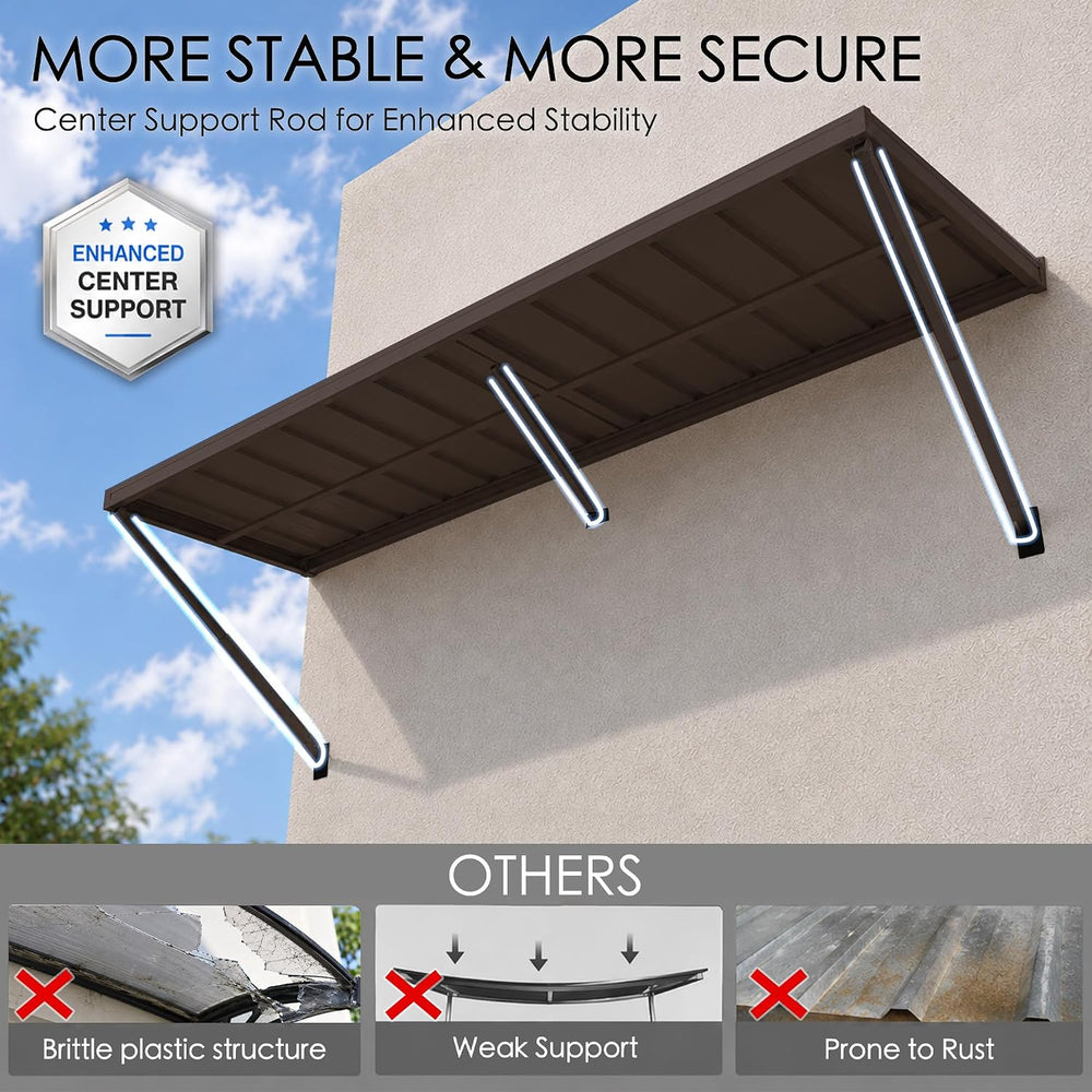 Kozyard Adjustable Window Awning Powder-Coated Iron Canopy, All-Weather Rain,...