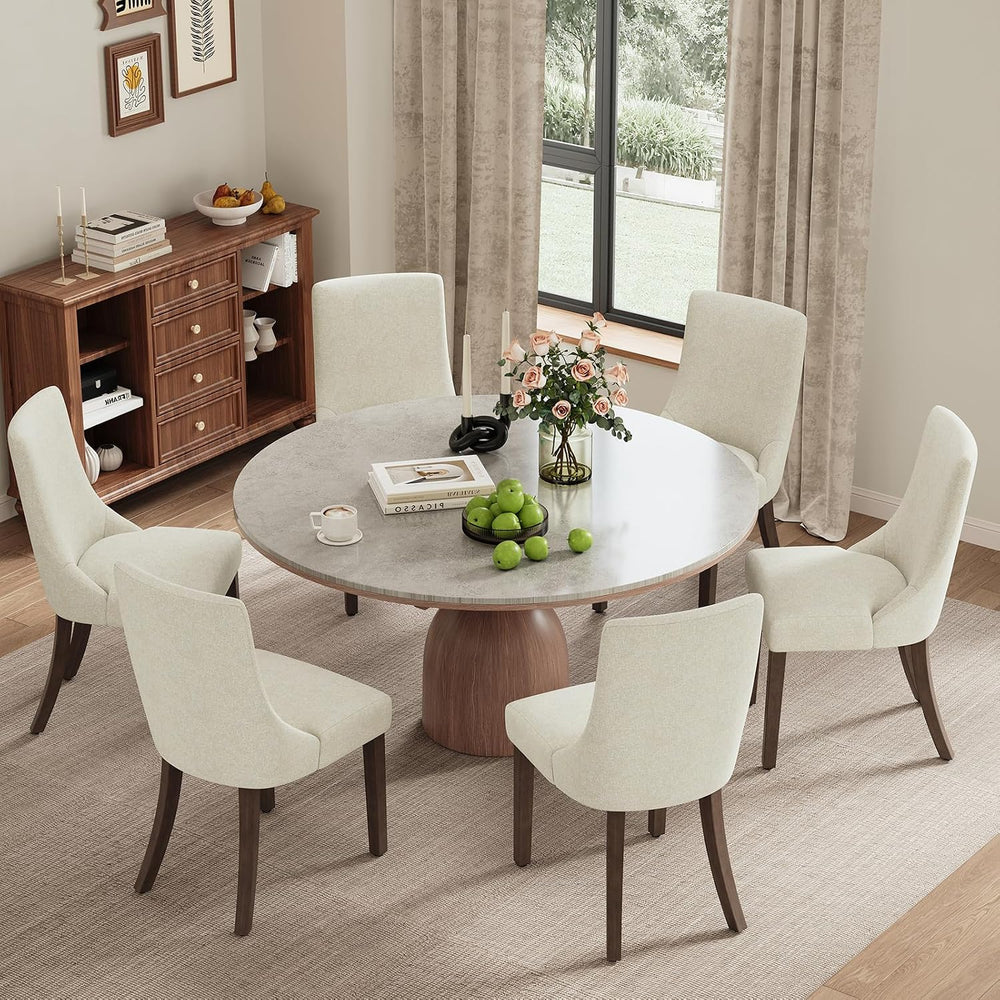 MALOL Wooden Dining Chairs Set of 6, Upholstered Kitchen & Dining Room Ch...