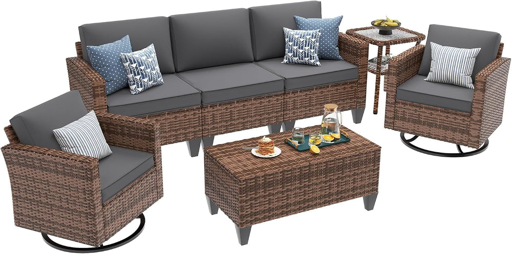 UDPATIO Patio Furniture Set, 5 Pieces Outdoor Conversation Sets with Rocking ...