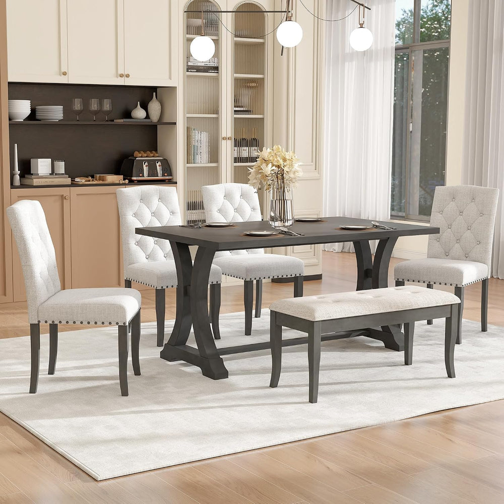 Harper & Bright Designs Classic and Traditional Style 6 - Piece Dining Se...