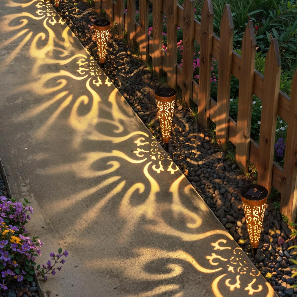 Go2garden 6Pcs Garden Solar Lights Outdoor Stakes Decorative Lighting for Yar...