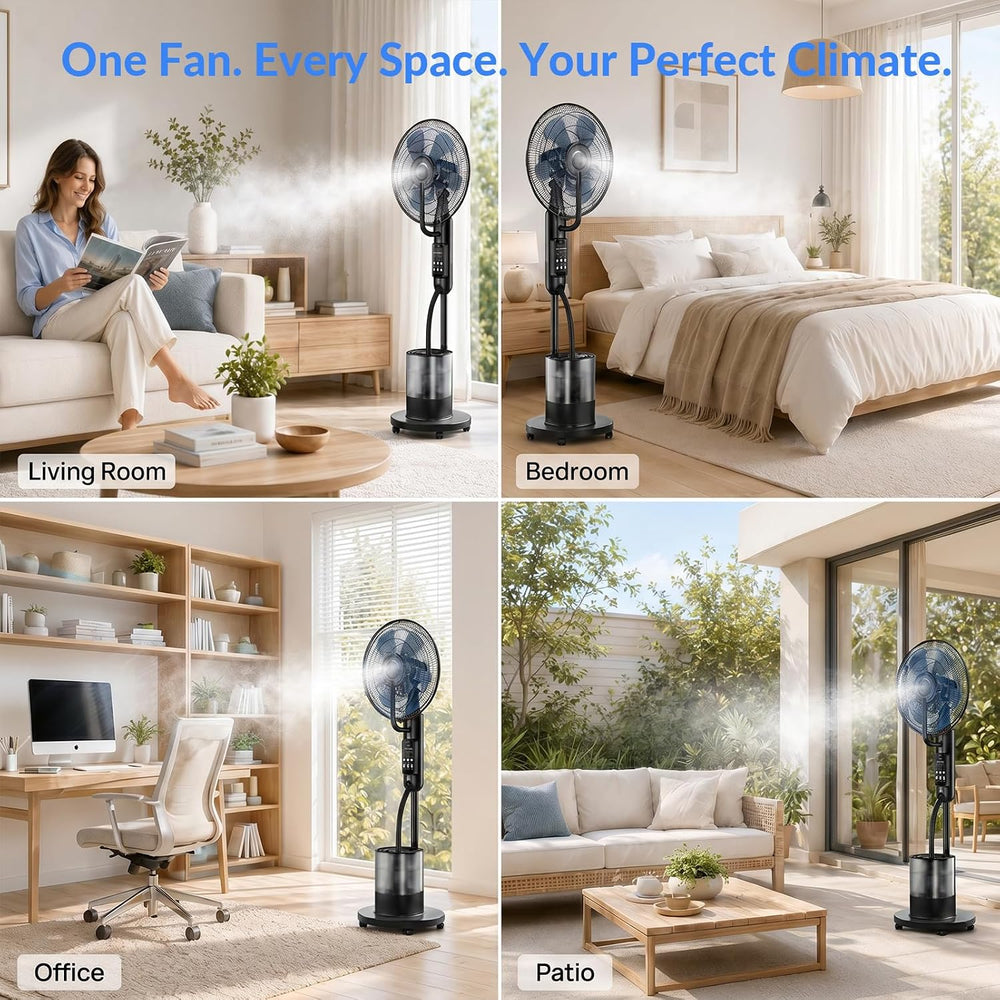 Upgraded Misting Fan with 4L Large Water Tank