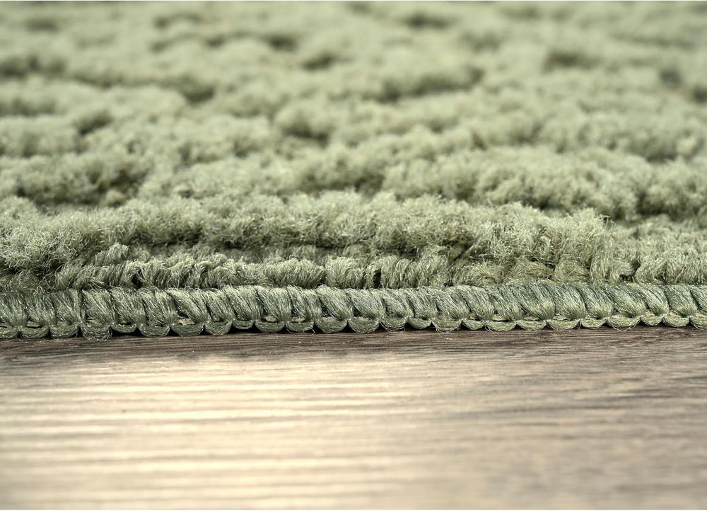 Garland Rug Ivy 6 Ft. X 9 Ft. Sage Green Floral Solid Color Area Rug - Durabl...