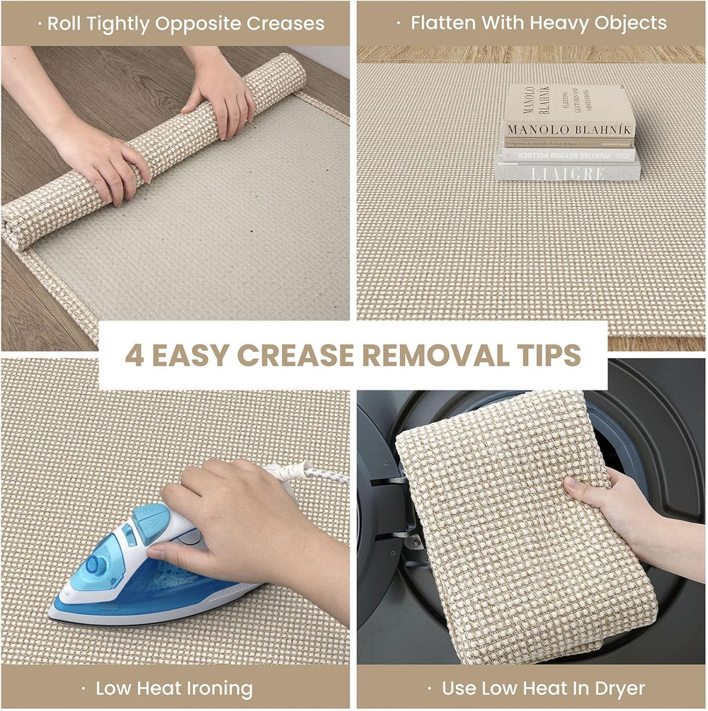 IOHOUZE Washable Area Rug 3x5 Non Slip Rubber Backed Woven Rugs for Entryway ...