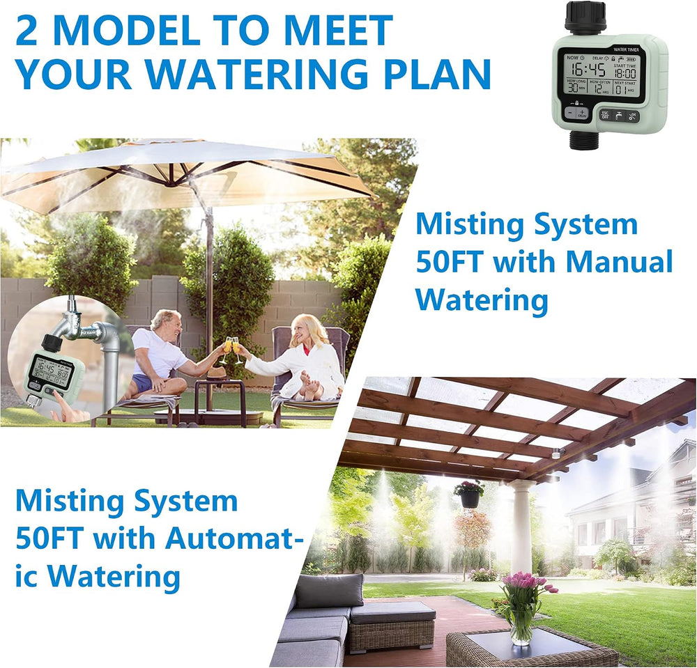 Misters for Outside Patio,White Misting System for Cooling Outdoor,50Ft|15M