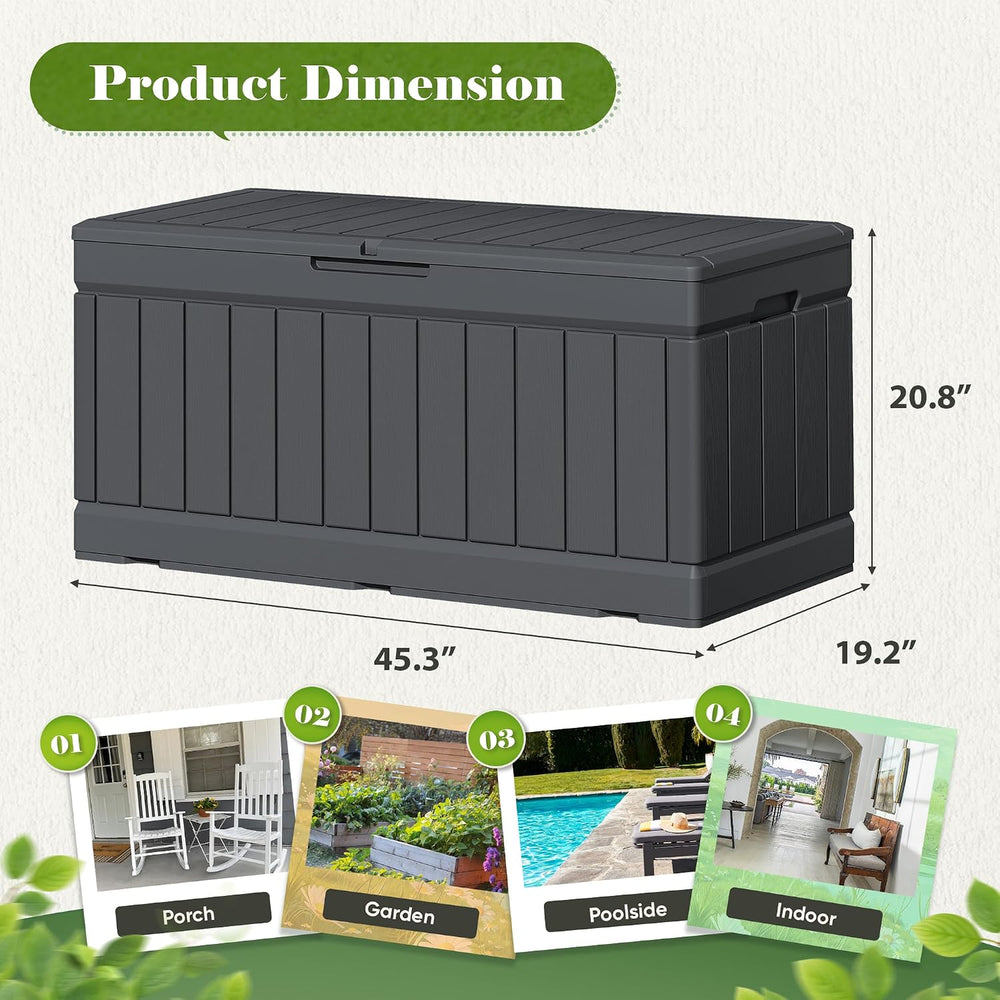 Flamaker 80 Gallon Outdoor Storage Box, Resin Deck Box Waterproof Patio Bin