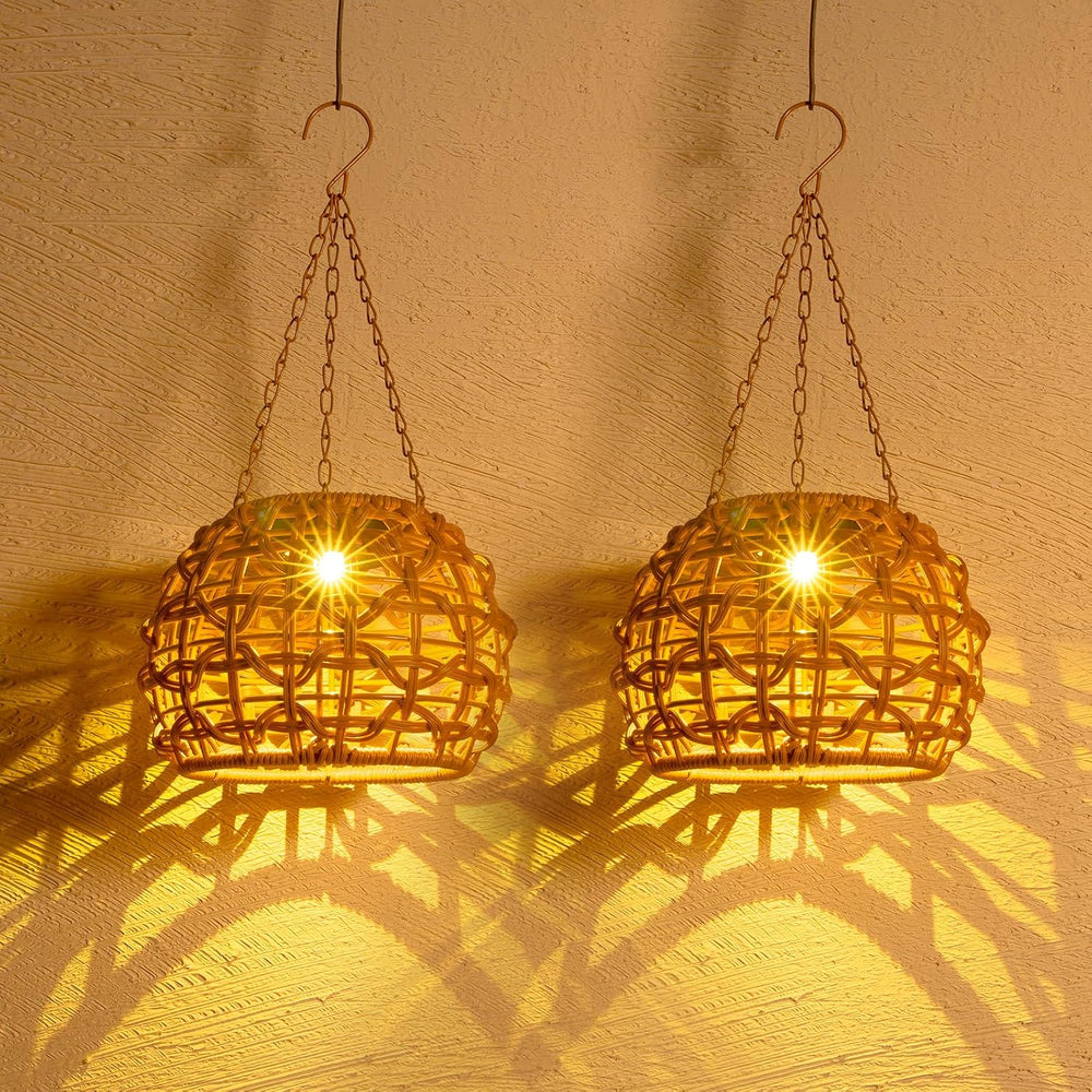 2 Pack Solar Lanterns Outdoor Waterproof, Hanging Solar Lights for Outside wi...