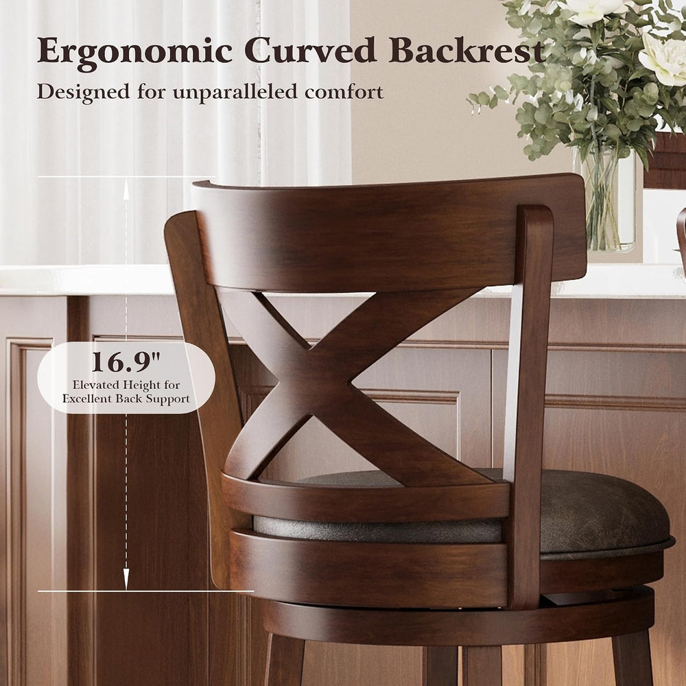 ALPHA HOME Swivel Bar Stools with Backs, 30 Inch Bar Stools Set of 4