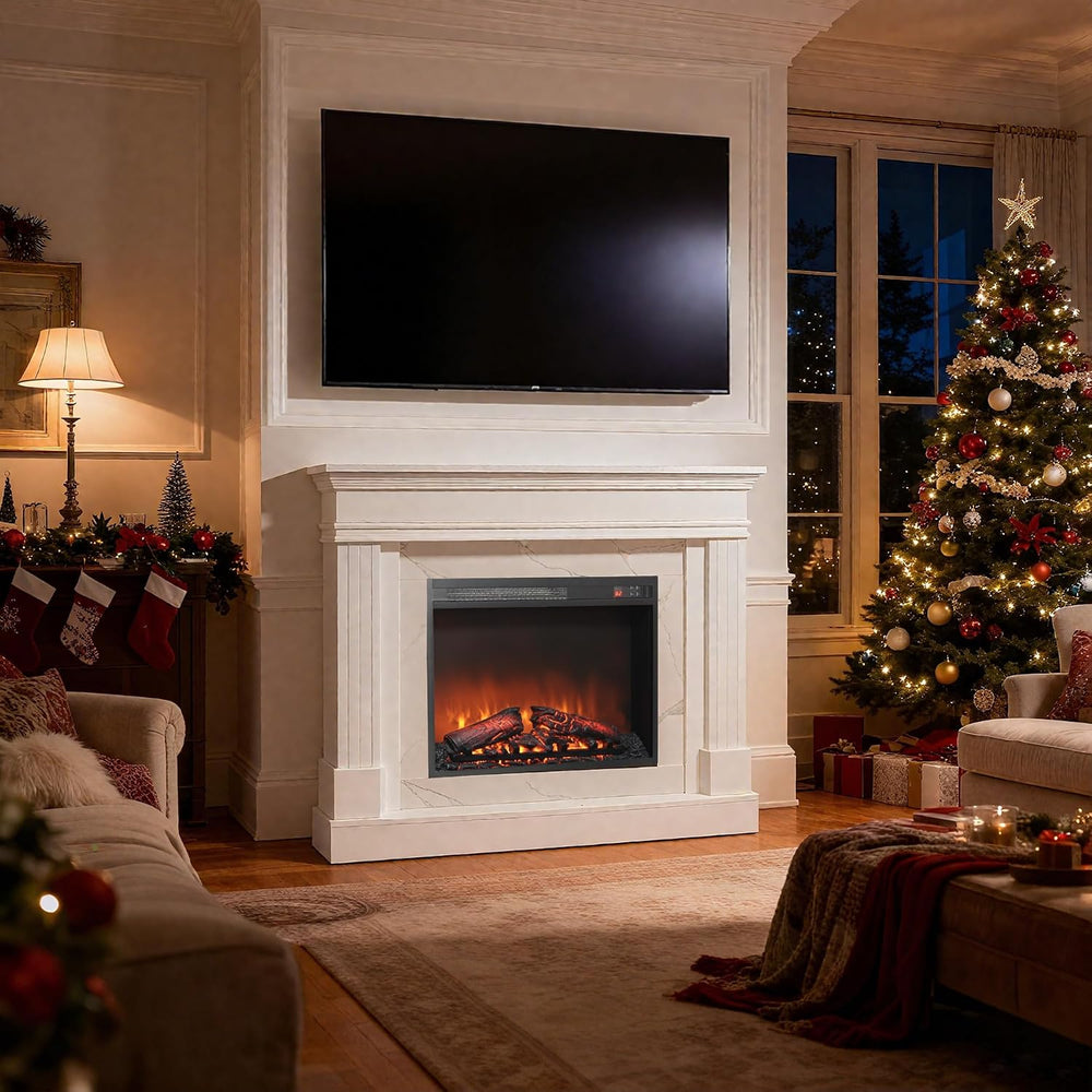 44 inch Electric Fireplace with Mantel, Portable Freestanding Wood Stove with...